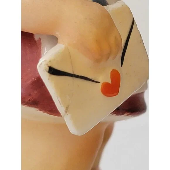 Vintage Figurines "Postman & Little Miss Mail" Hand-Painted Porcelain 5" JAPAN - Picture 8 of 13